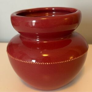 Vintage Crown Devon Oxblood Planter Burgundy 
Ceramic Jardiniere England
